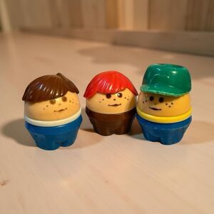 Vintage 80s Little Tikes Toddle Tots Man Green Hat Red Hair Figure BIN AL